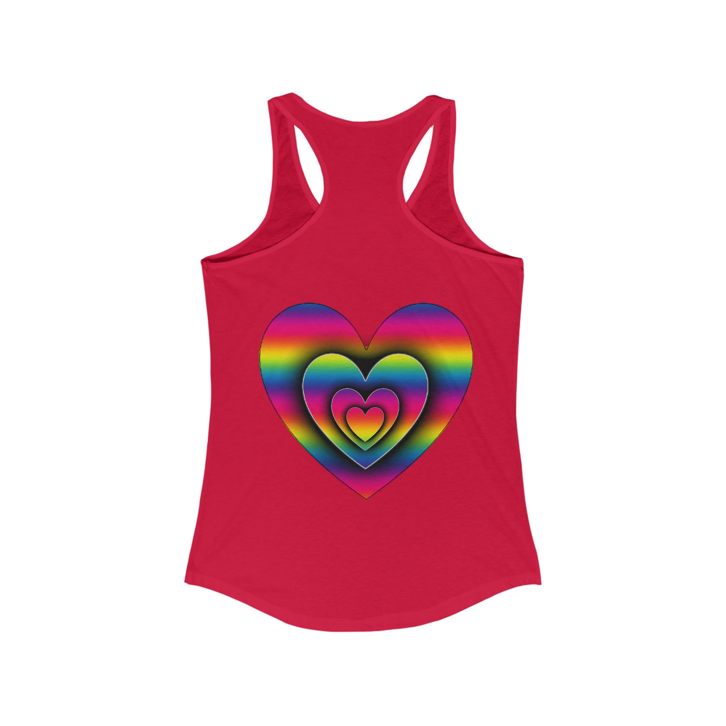 PRIDE 3D Heart Women's Ideal Racerback Tank