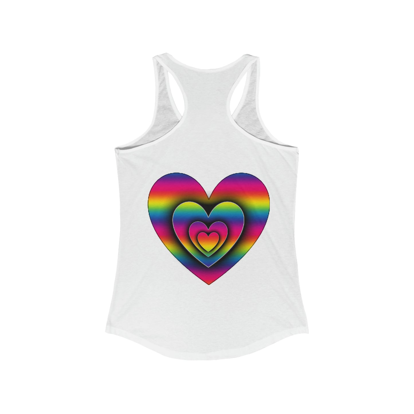 PRIDE 3D Heart Women's Ideal Racerback Tank