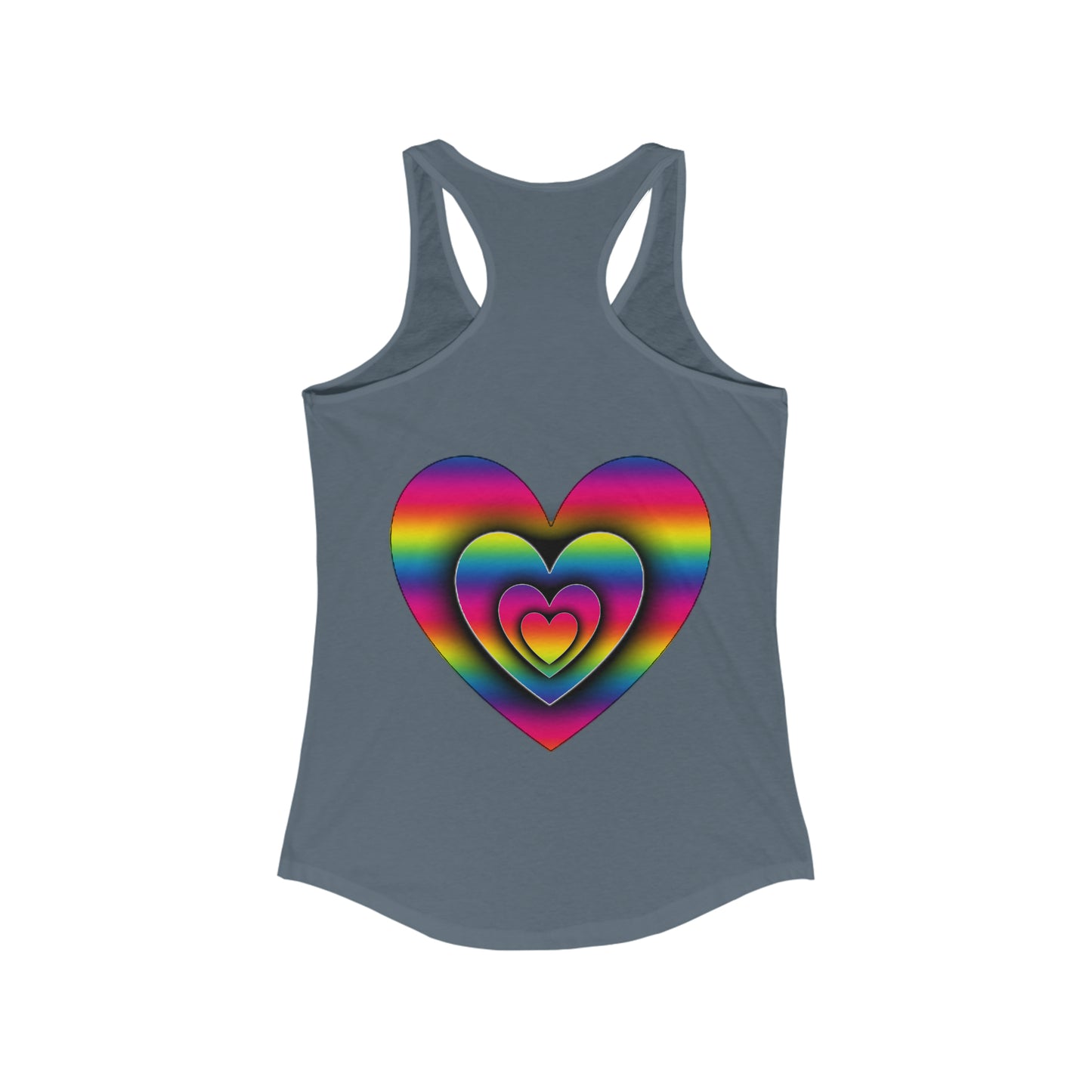 PRIDE 3D Heart Women's Ideal Racerback Tank