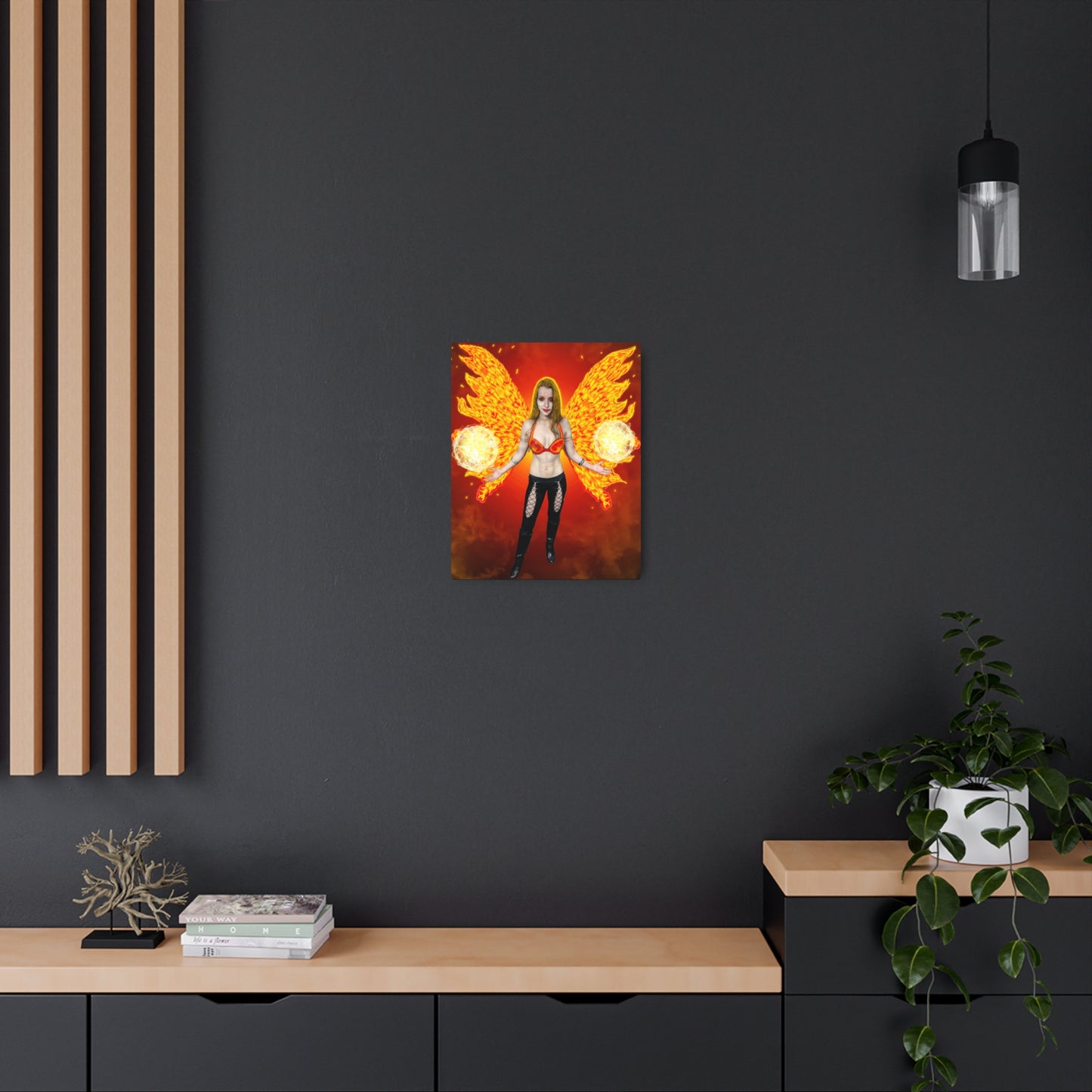 Mystic Fire Fairy, Fantasy Art, Metal Wall Art, Unique Gifts, Original Art Wall Decor