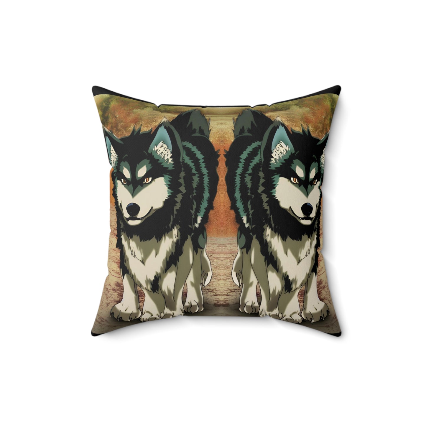 Anime Alaskan Malamute, Spun Polyester Square Pillow