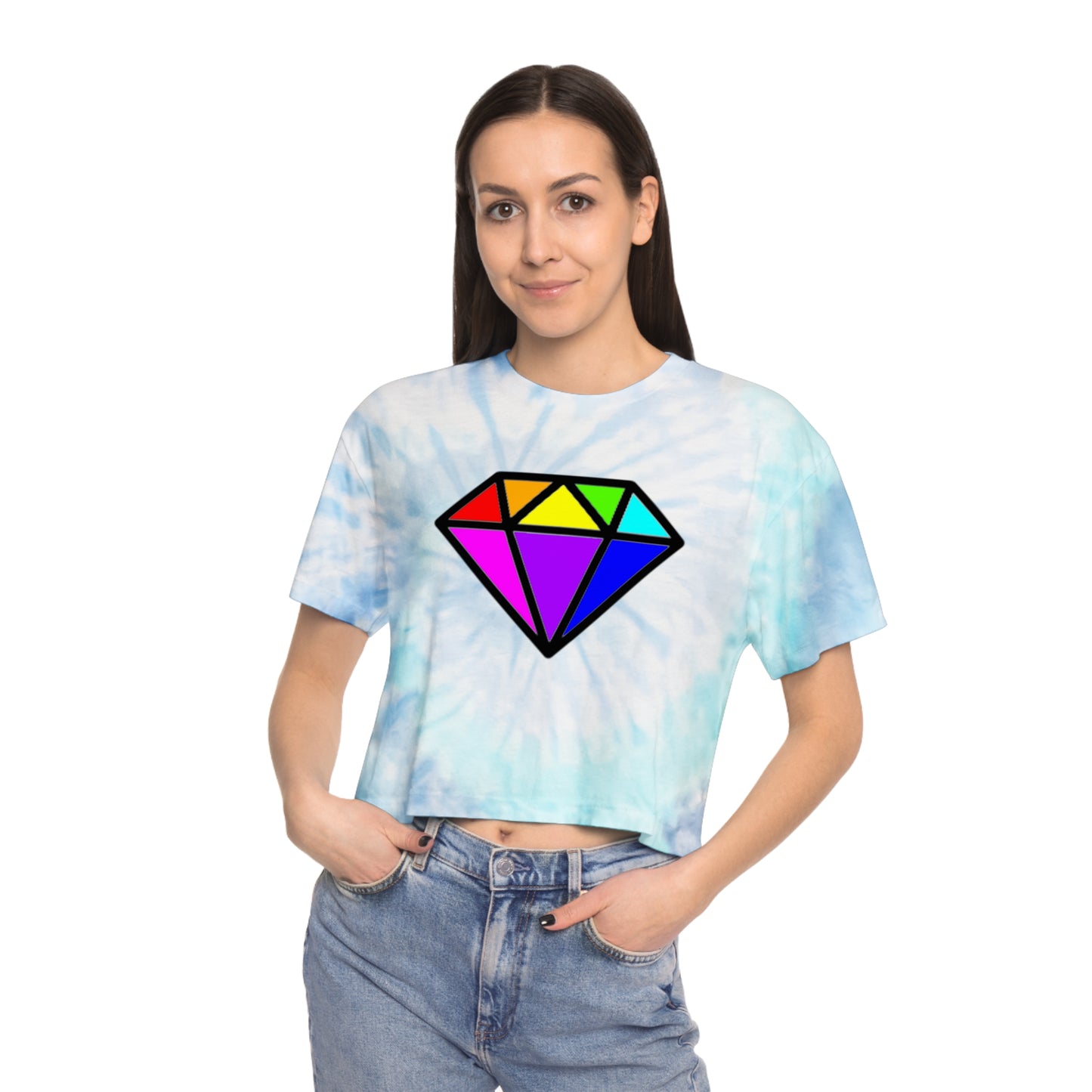 PRIDE Diamond Women's Tie-Dye Crop Tee