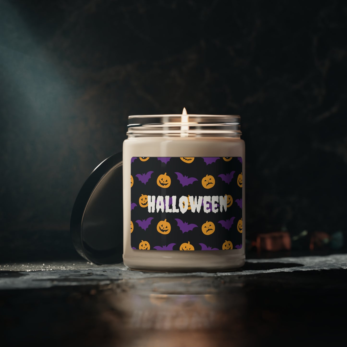 Halloween Candle Pumpkins And Bats Scented Soy Candle, 9oz