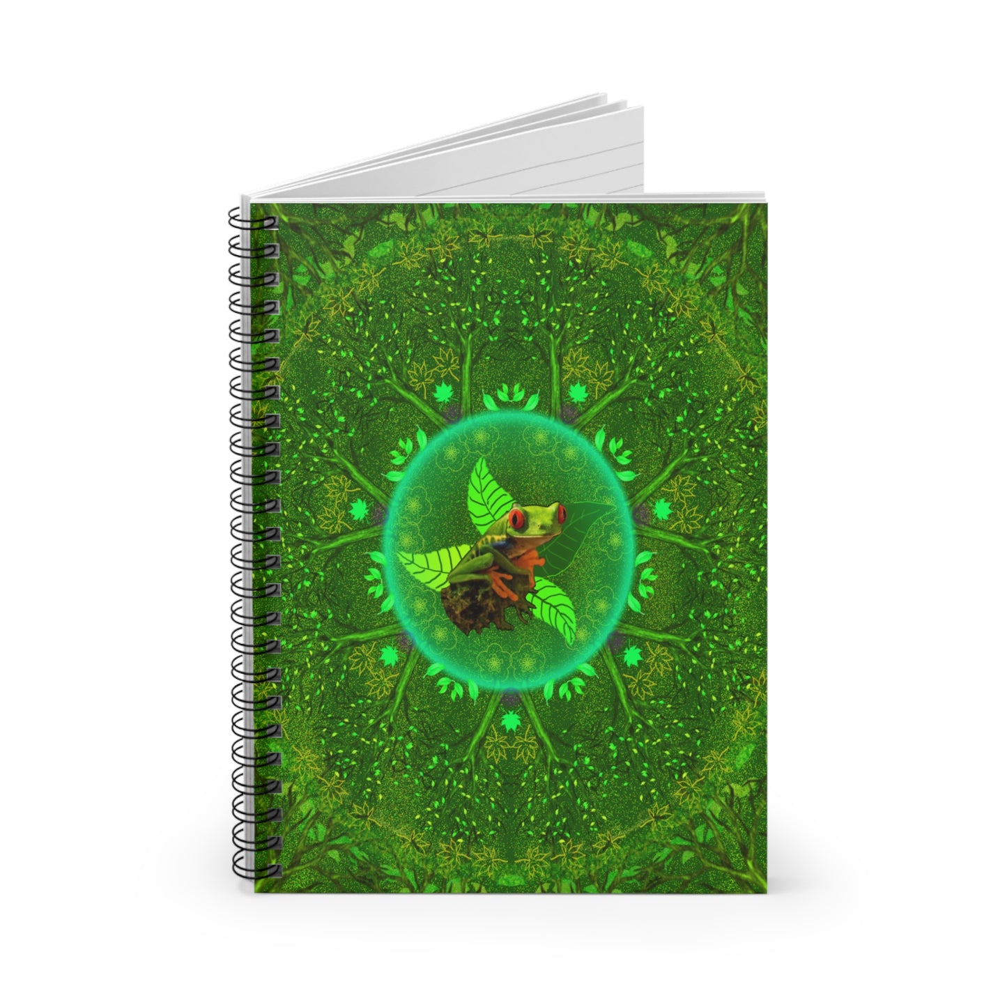 Frog Medicine Mandala Spiral Notebook - Ruled Line