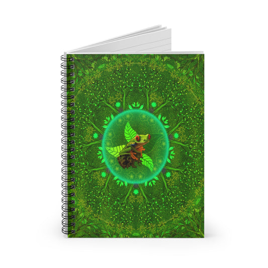 Frog Medicine Mandala Spiral Notebook - Ruled Line