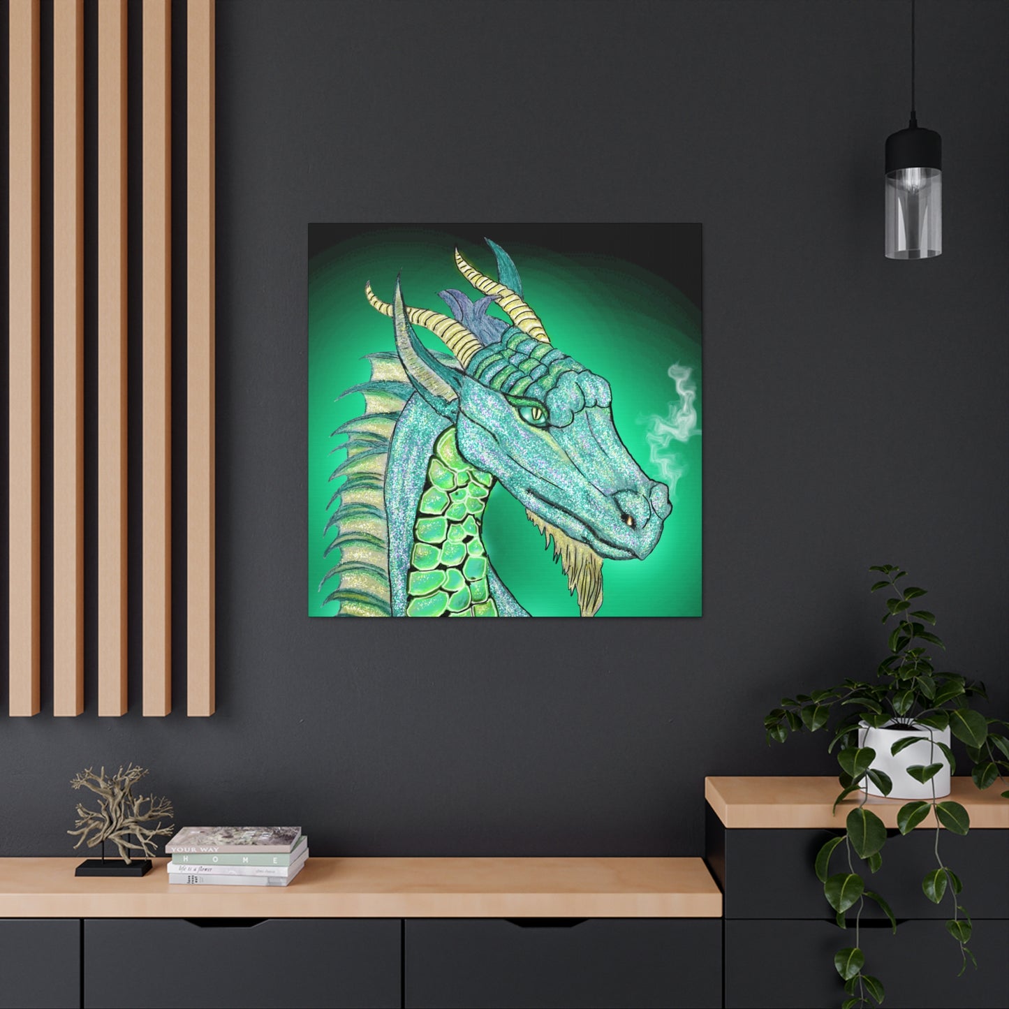 Mystic Dragon, Fantasy Art, Canvas Art, Dragon Lover Gift, Unique Gifts, Original Art