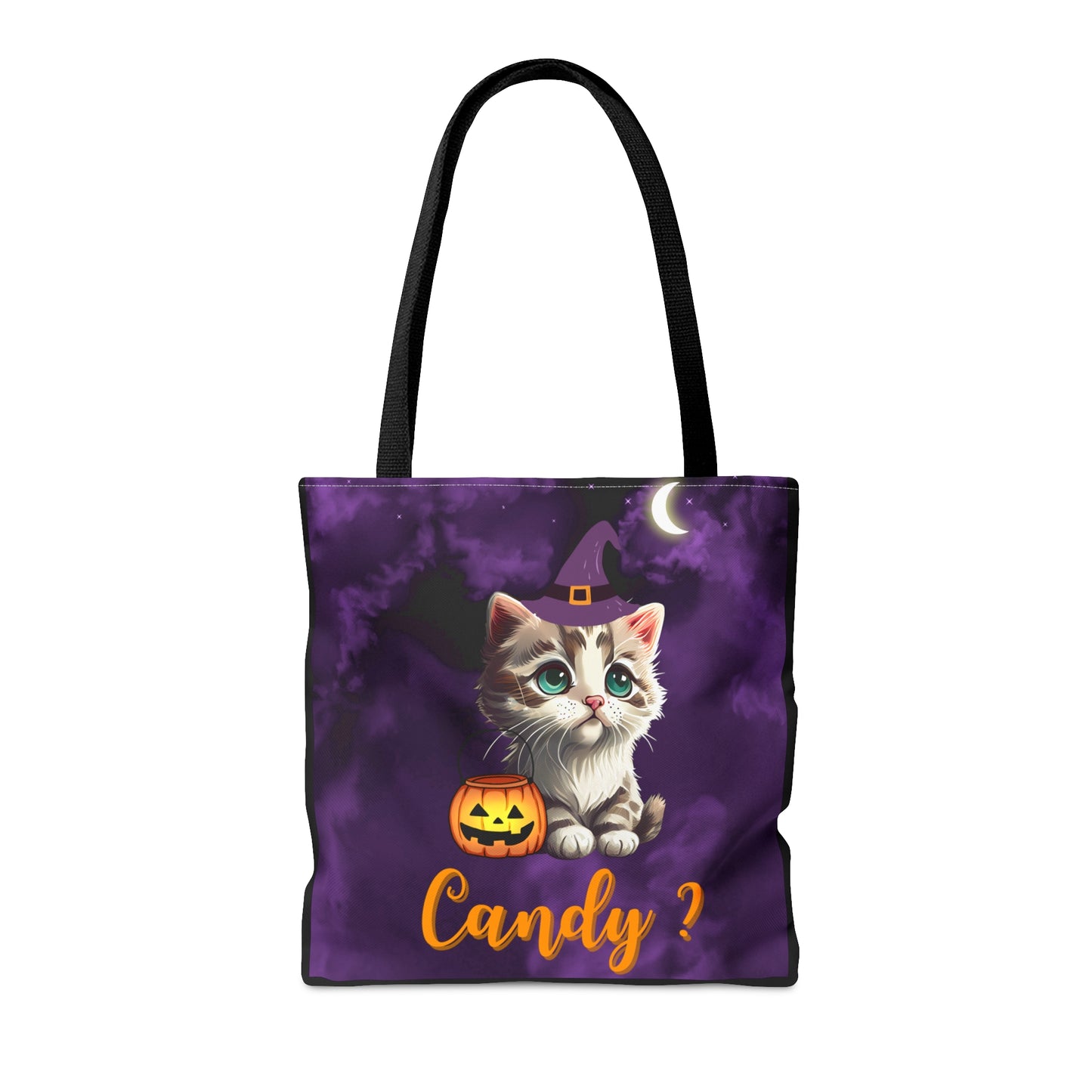 Candy? Cute Witchy Cat Halloween Candy Tote Bag