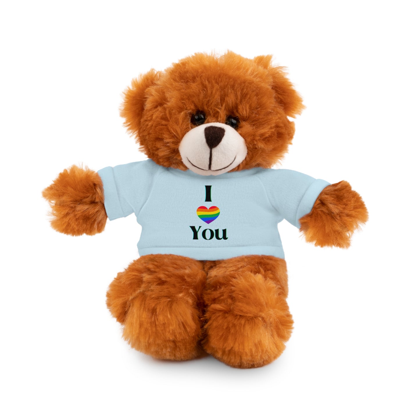 I Heart You Kids Cute Stuffed Animals with Tee; Panda, Sheep, Bunny, Lion, Jaguar, Teddy Bear