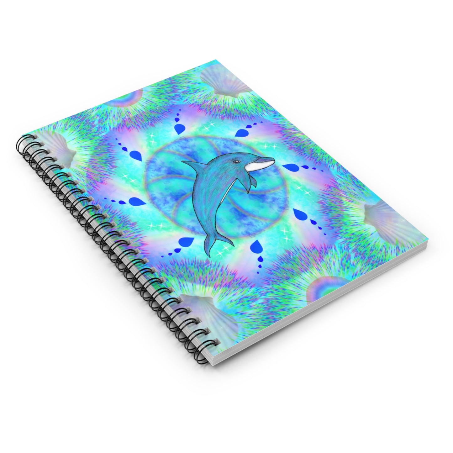 Mystic Dolphin Mandala Spiral Notebook - Ruled Line