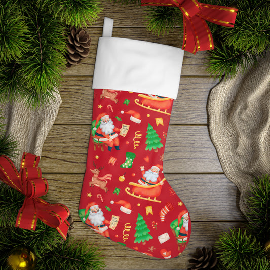 Santa And Reindeer Christmas Stocking