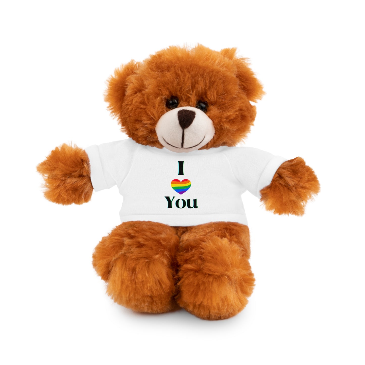 I Heart You Kids Cute Stuffed Animals with Tee; Panda, Sheep, Bunny, Lion, Jaguar, Teddy Bear