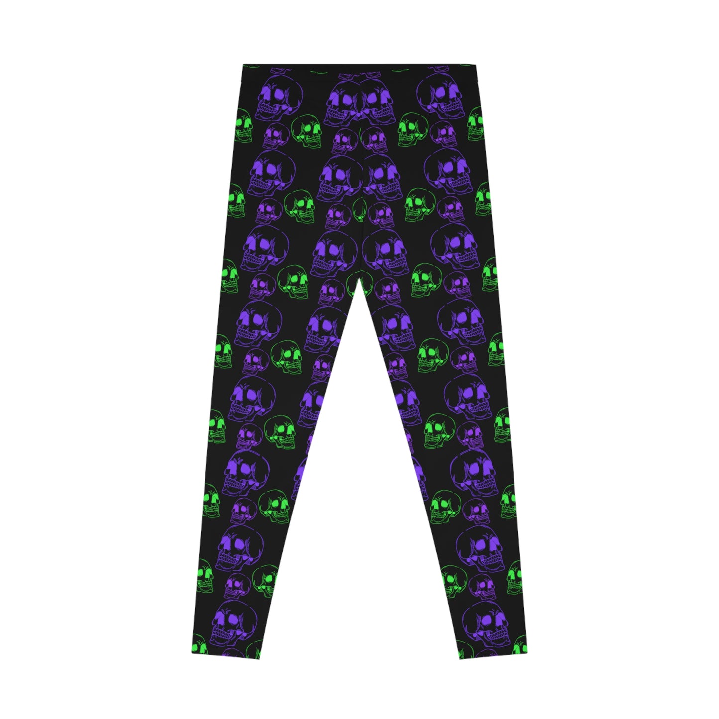 Halloween, Skulls Stretchy Leggings Black