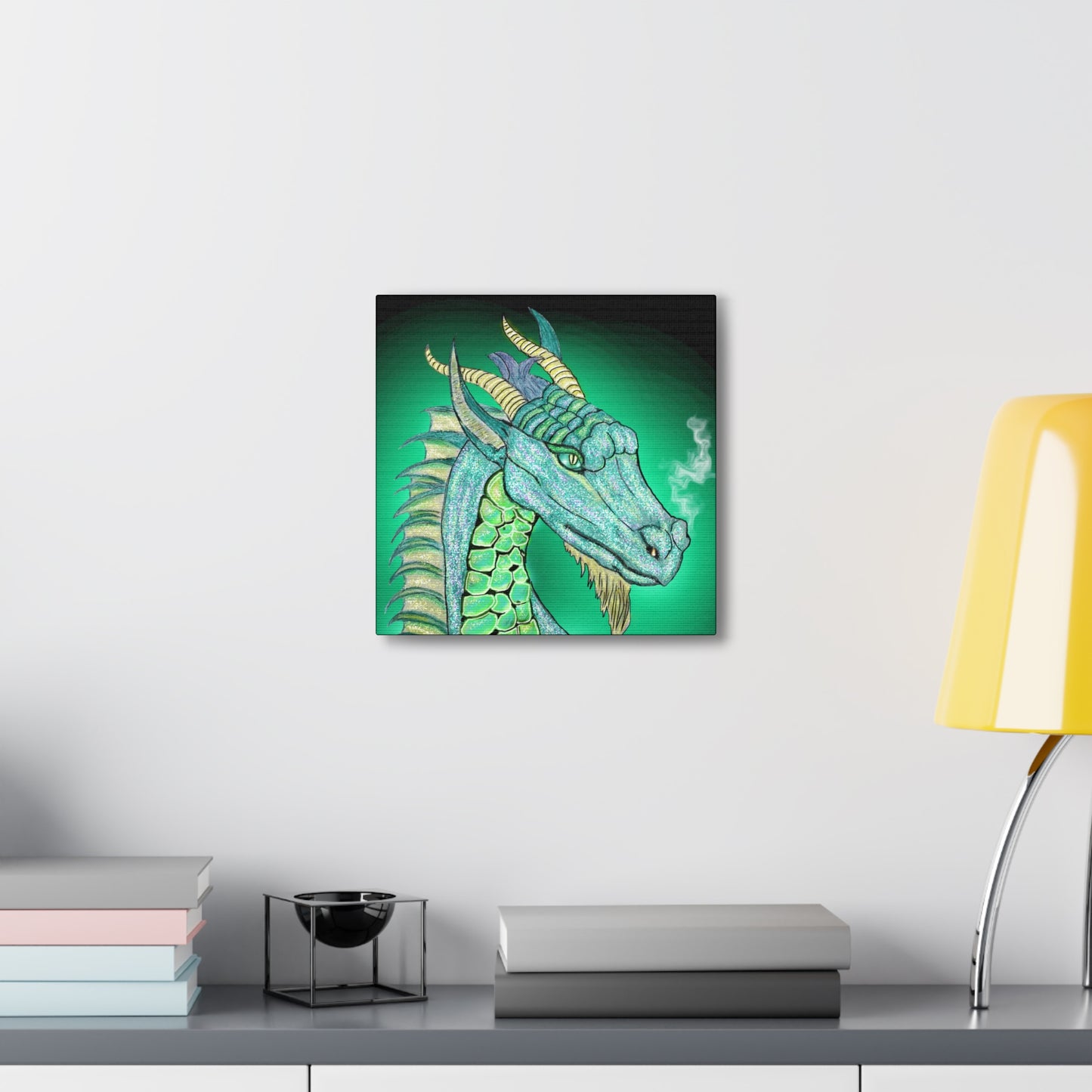 Mystic Dragon, Fantasy Art, Canvas Art, Dragon Lover Gift, Unique Gifts, Original Art