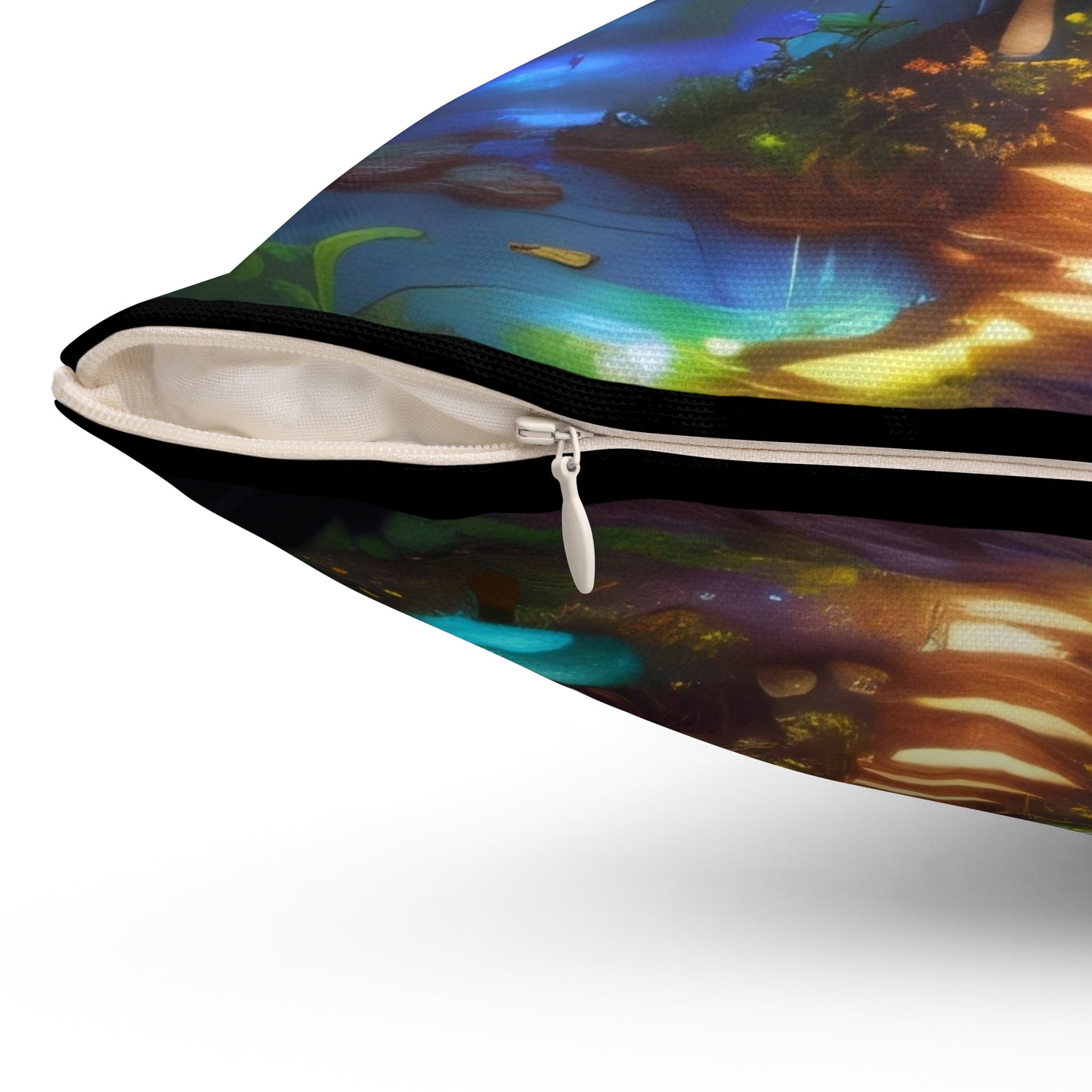 Fae World Mushroom, Spun Polyester Square Pillow