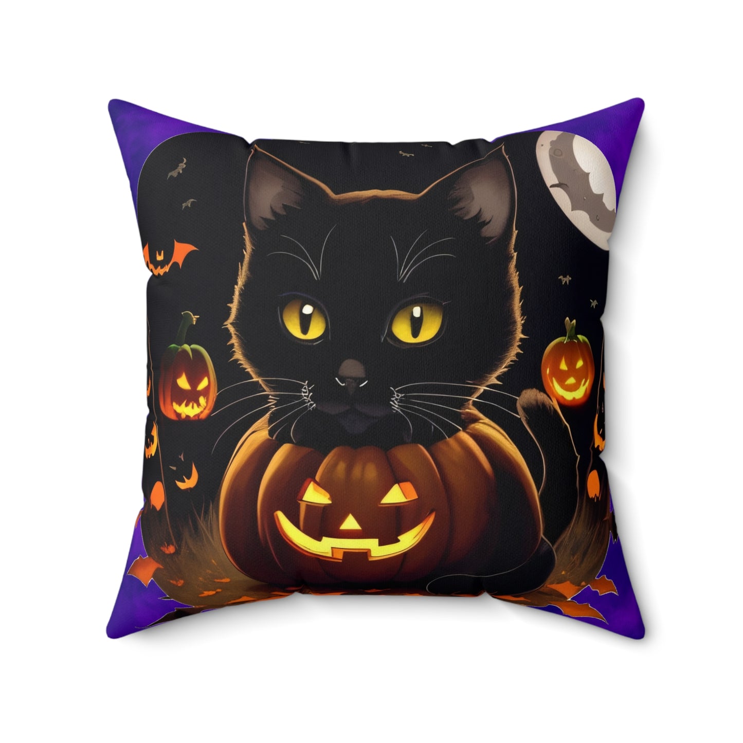 Halloween Night Spun Polyester Square Pillow