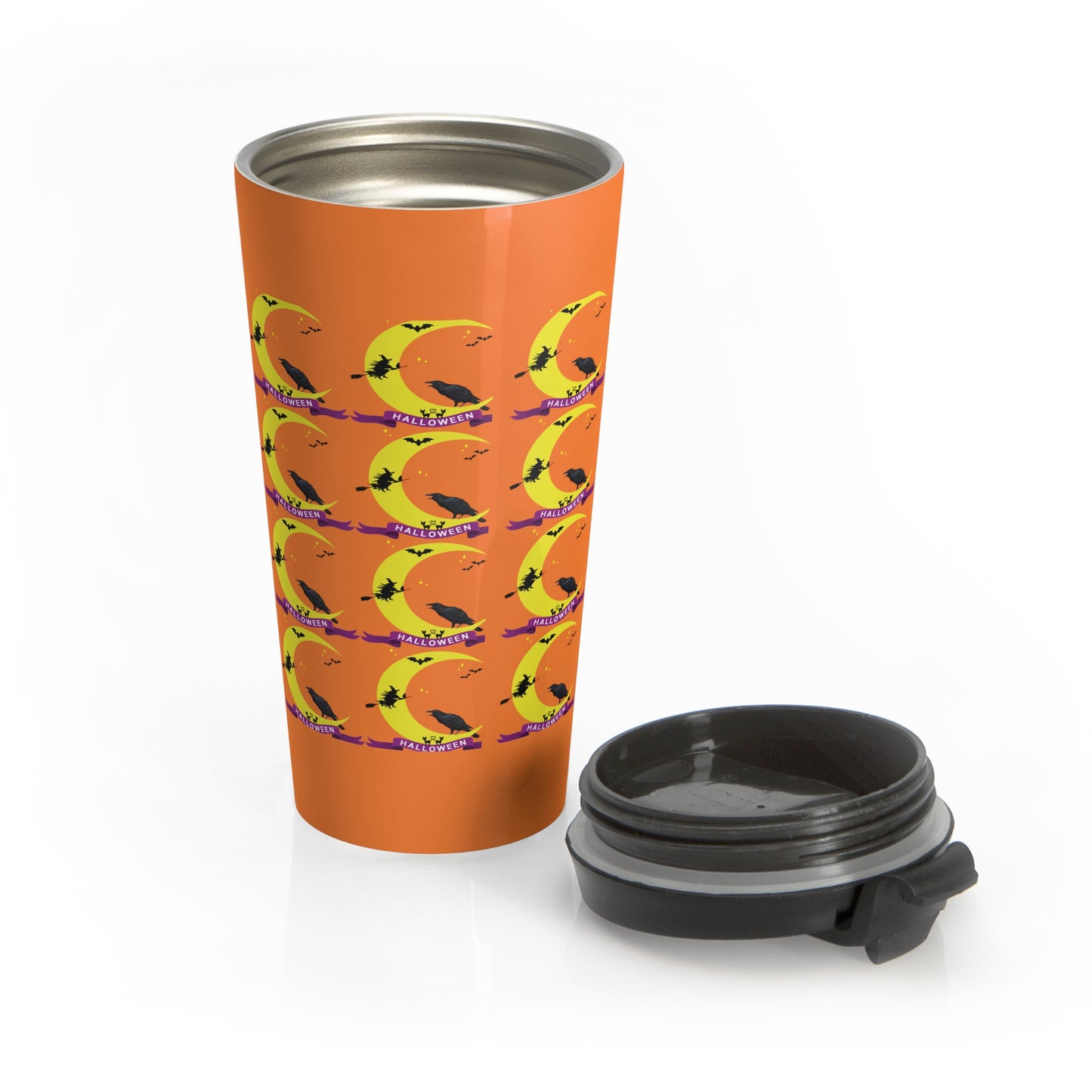 Stainless Steel Moon Raven Halloween Travel Mug with Insert