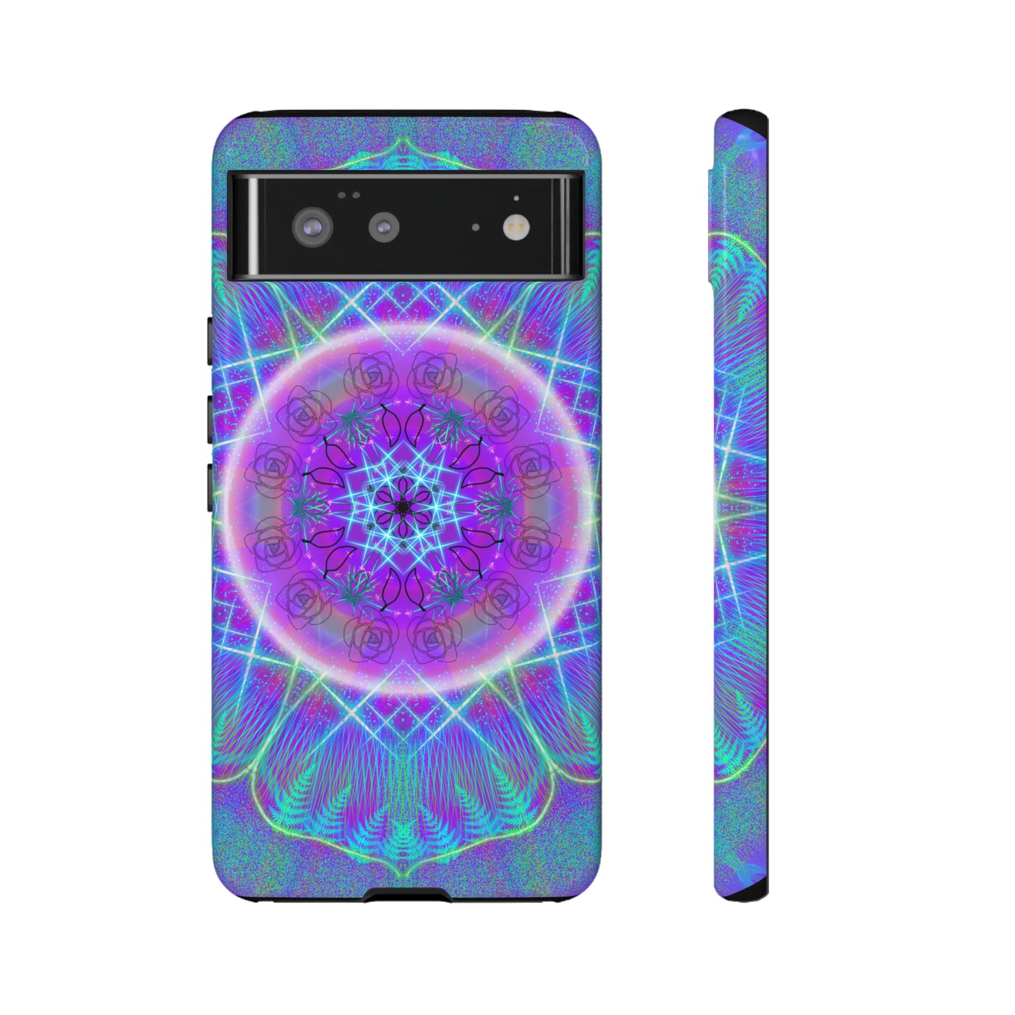 Psychedelic Mandala Protective Phone Case, Samsung, iPhone, Pixel, all sizes