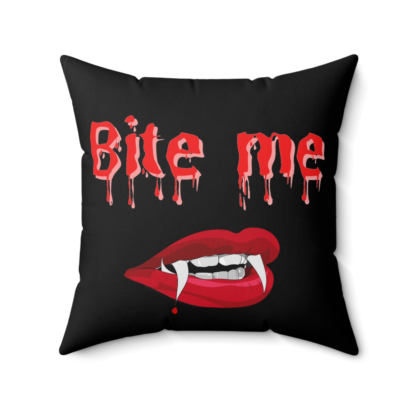 Halloween Bite Me Spun Polyester Square Pillow