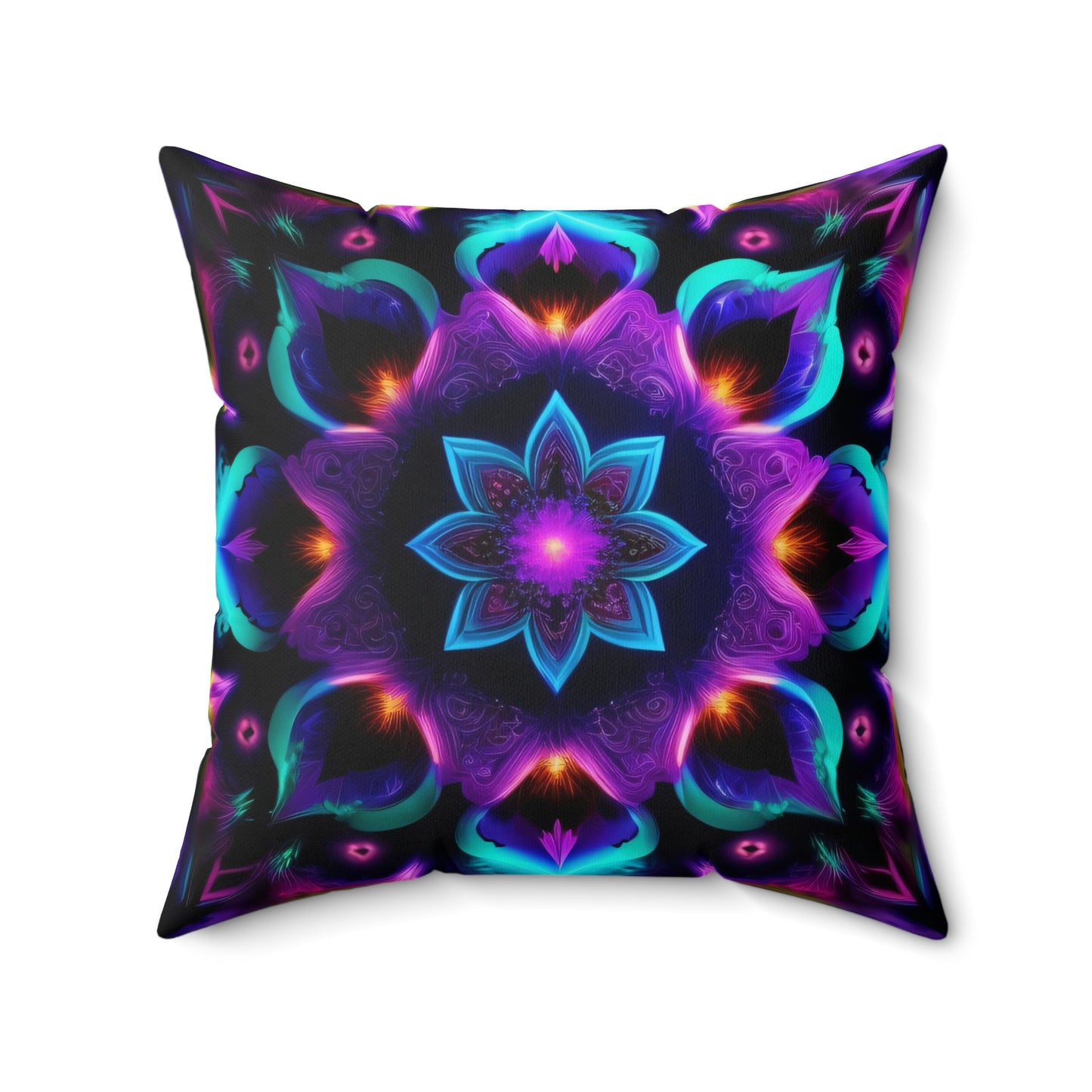 Mandala Madness, Spun Polyester Square Pillow