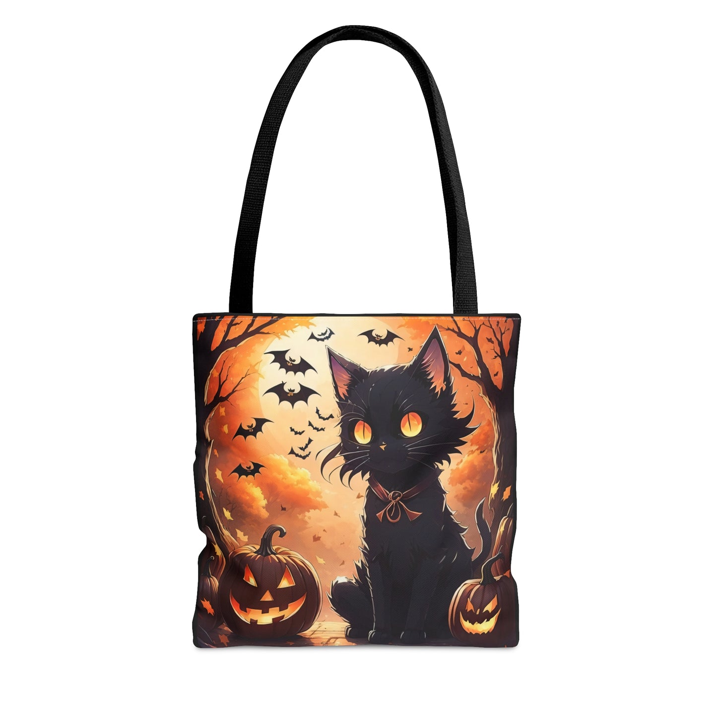 Cute Anime Black Cat Halloween Candy Tote Bag