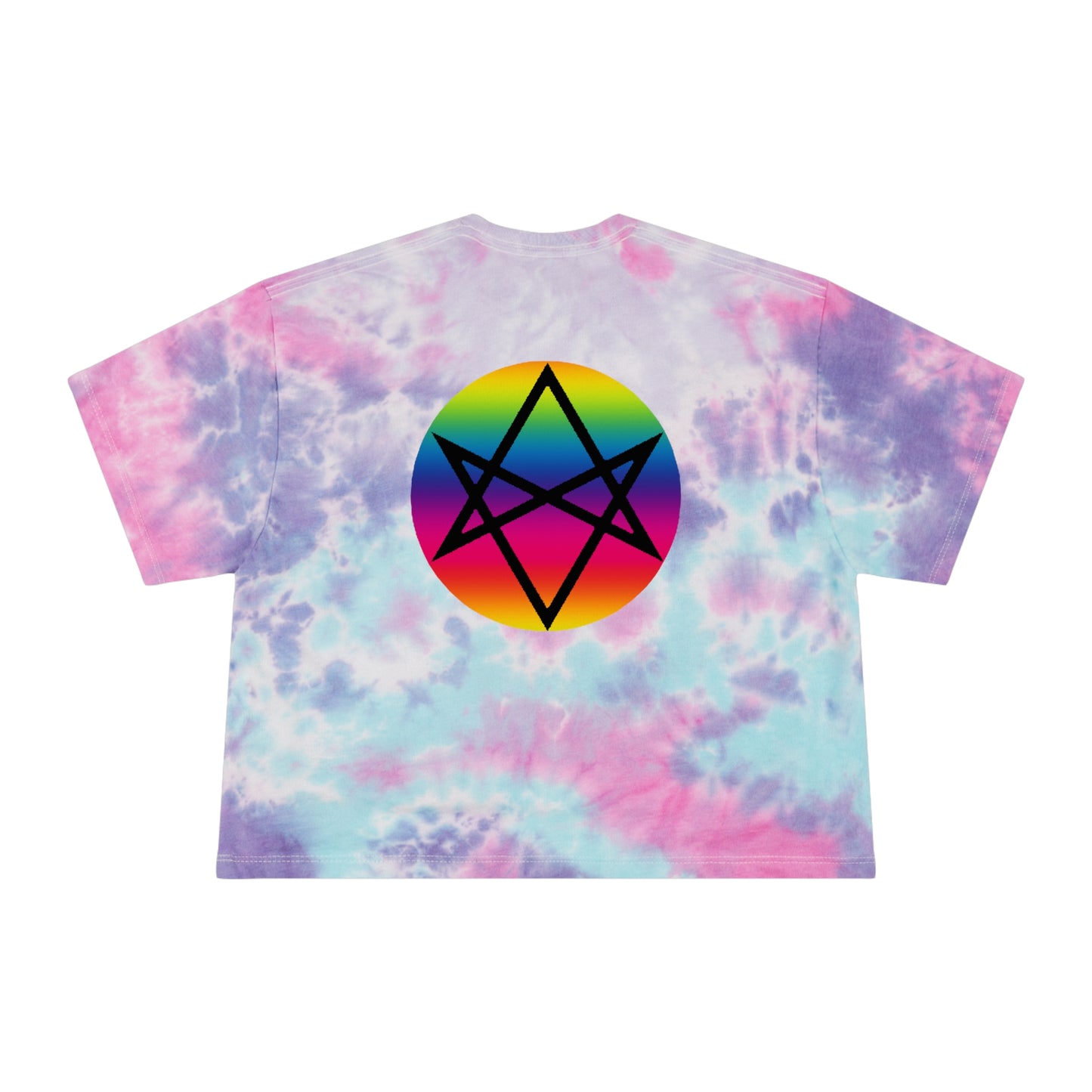 PRIDE Unicursal Hexagram Women's Tie-Dye Crop Tee