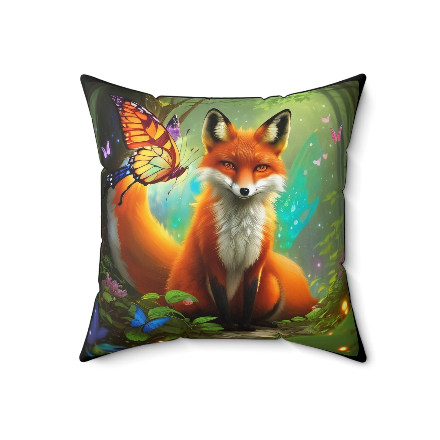 The Woodland Fox, Spun Polyester Square Pillow