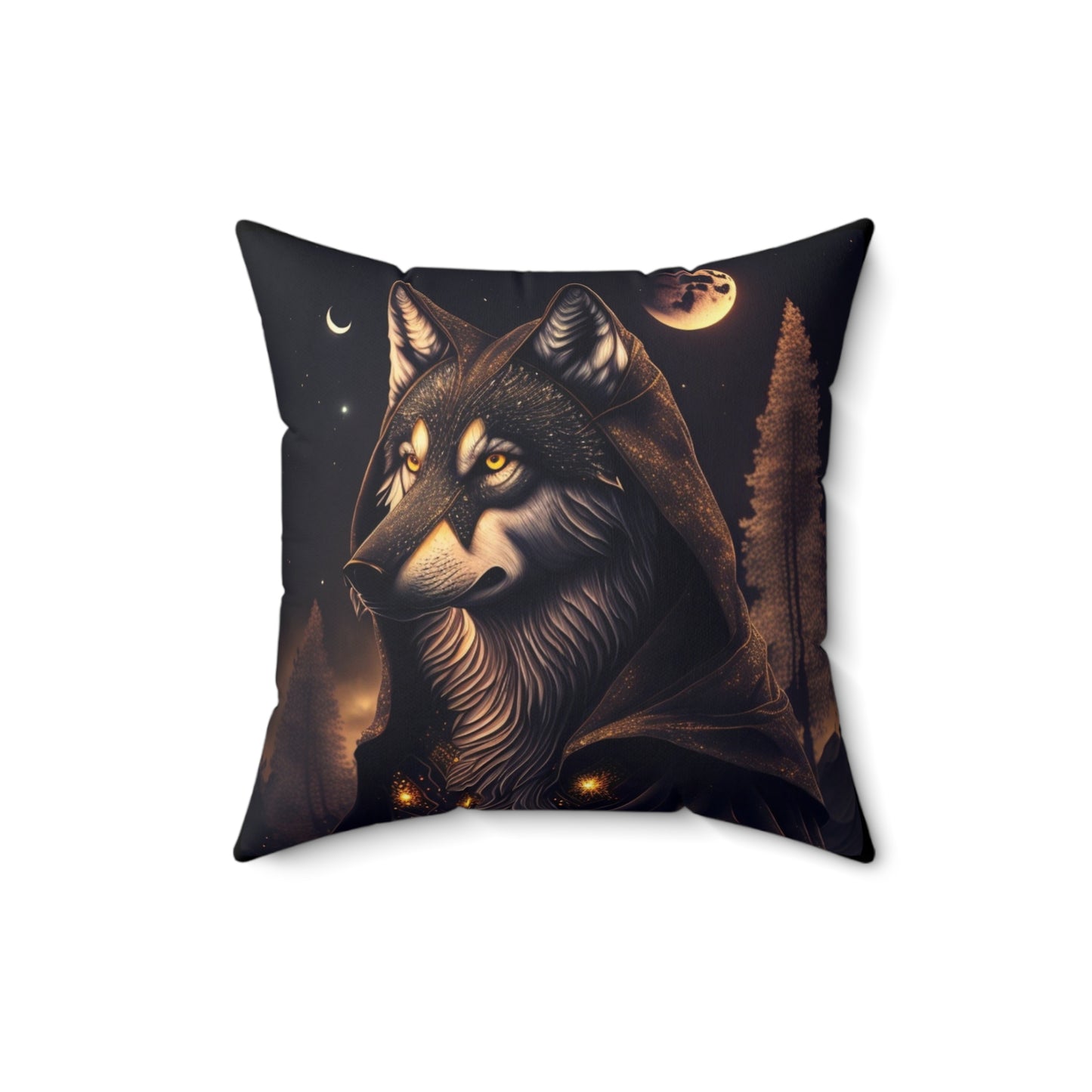 Wolf Mage Adventures, Spun Polyester Square Pillow