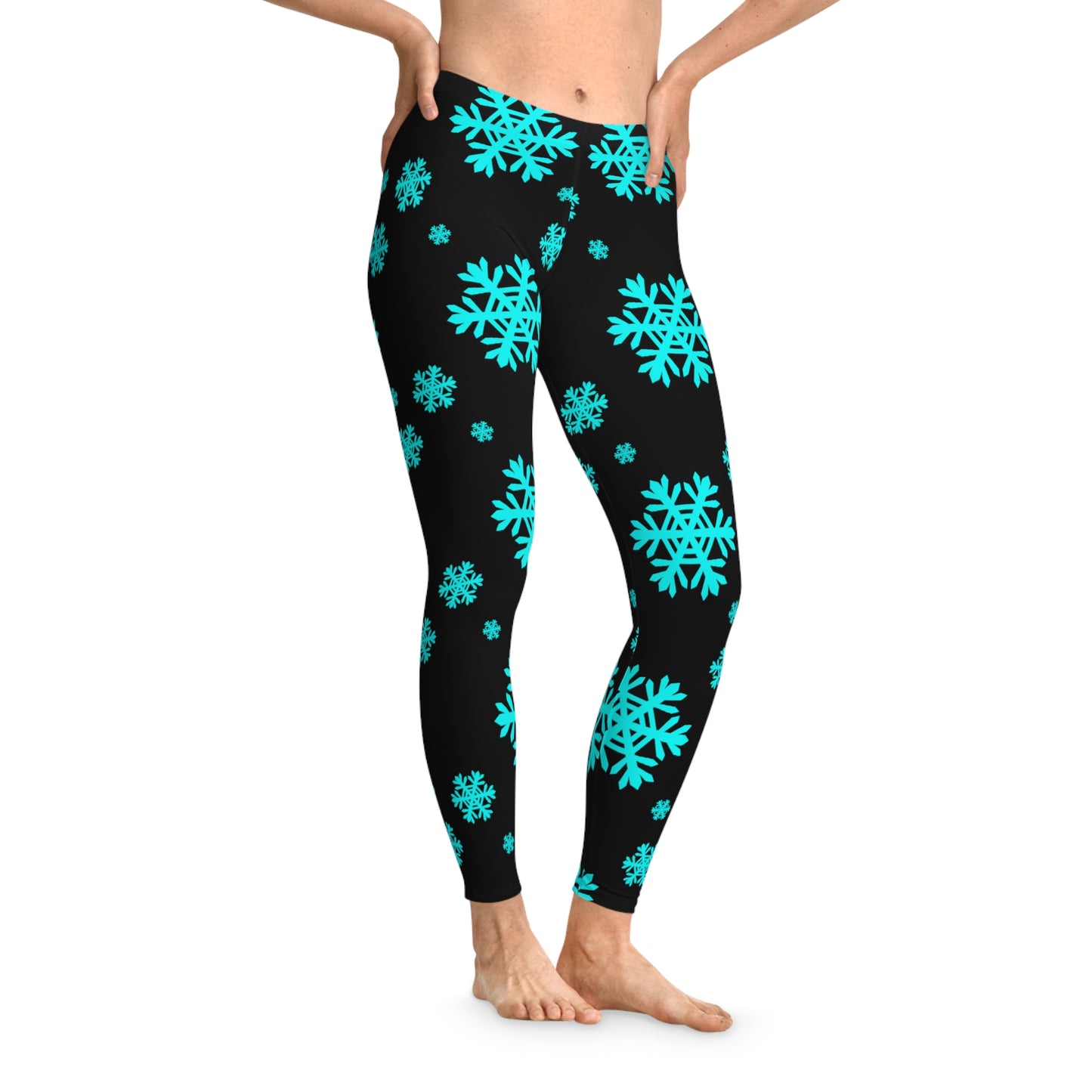 Snowflakes Christmas Stretchy Leggings