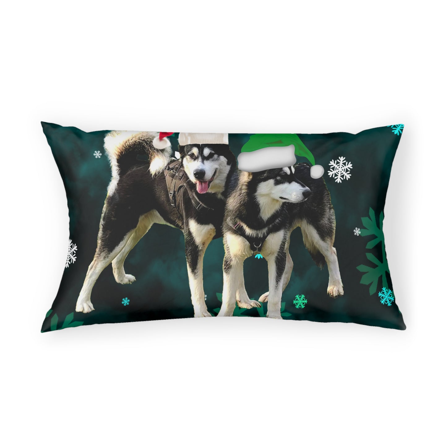 Snowflakes Annd Malamutes Pillow case