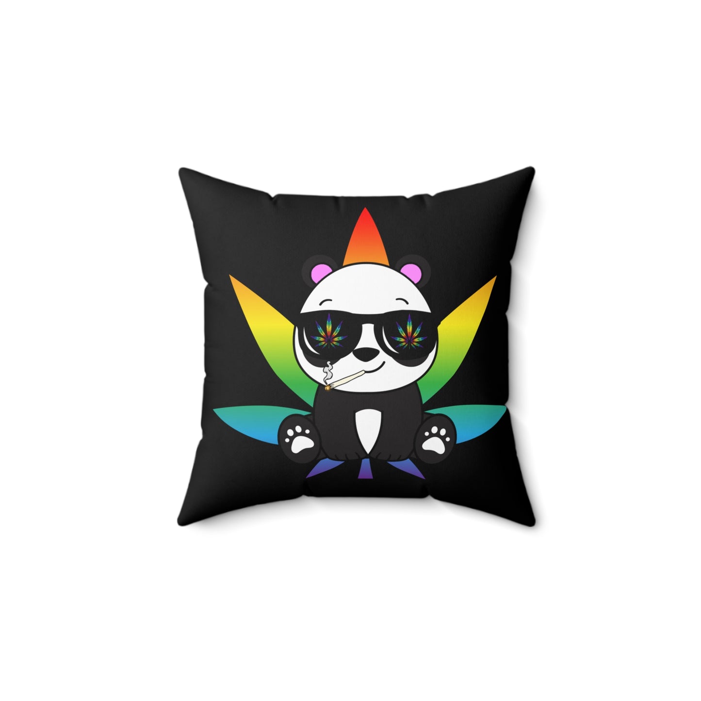 Peace Panda, 420 Themed, Spun Polyester Square Pillow