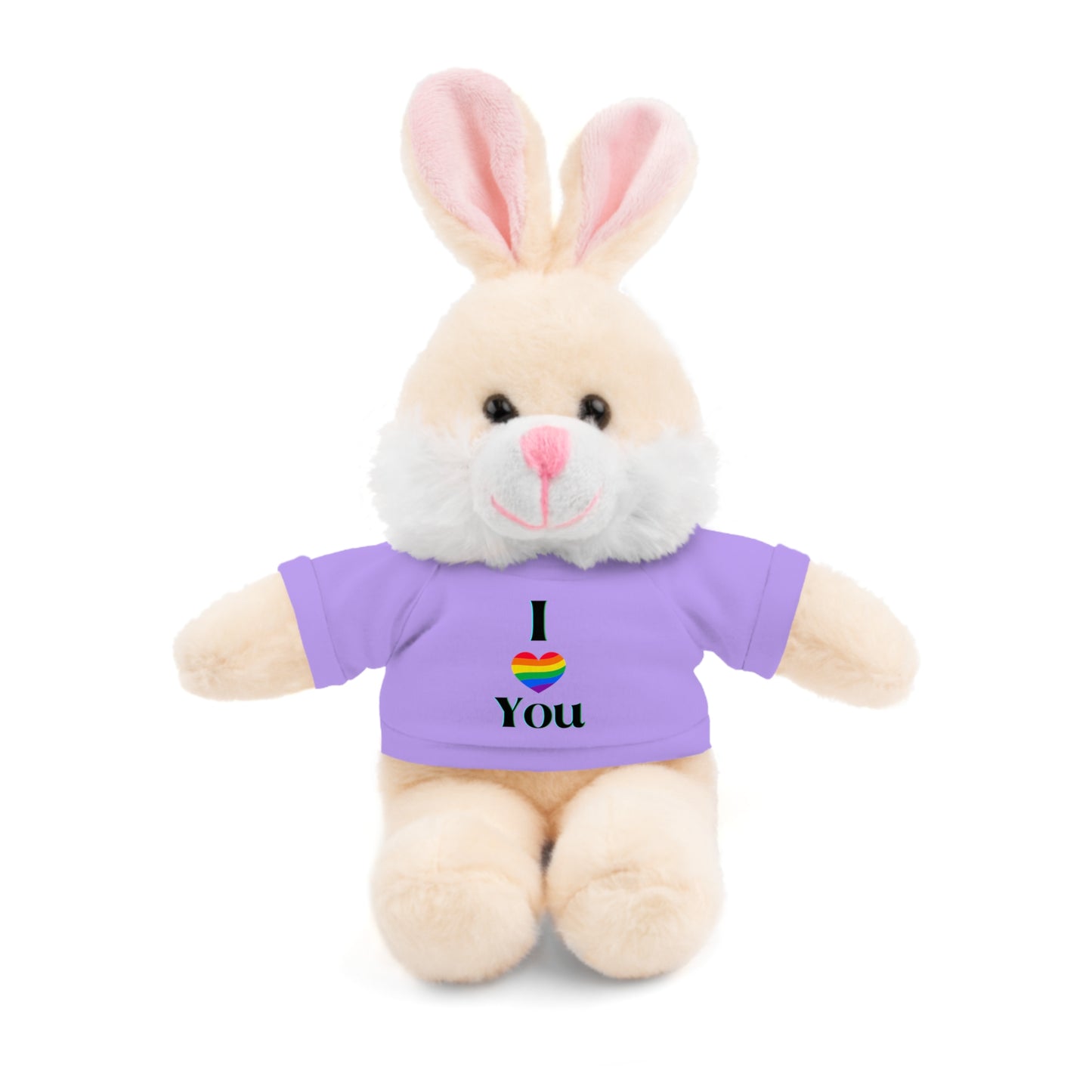 I Heart You Kids Cute Stuffed Animals with Tee; Panda, Sheep, Bunny, Lion, Jaguar, Teddy Bear