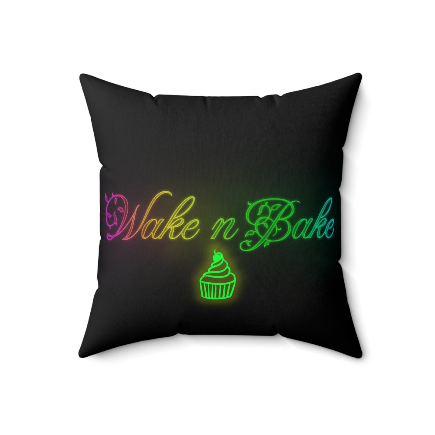 Wake N Bake, 420 Themed, Spun Polyester Square Pillow