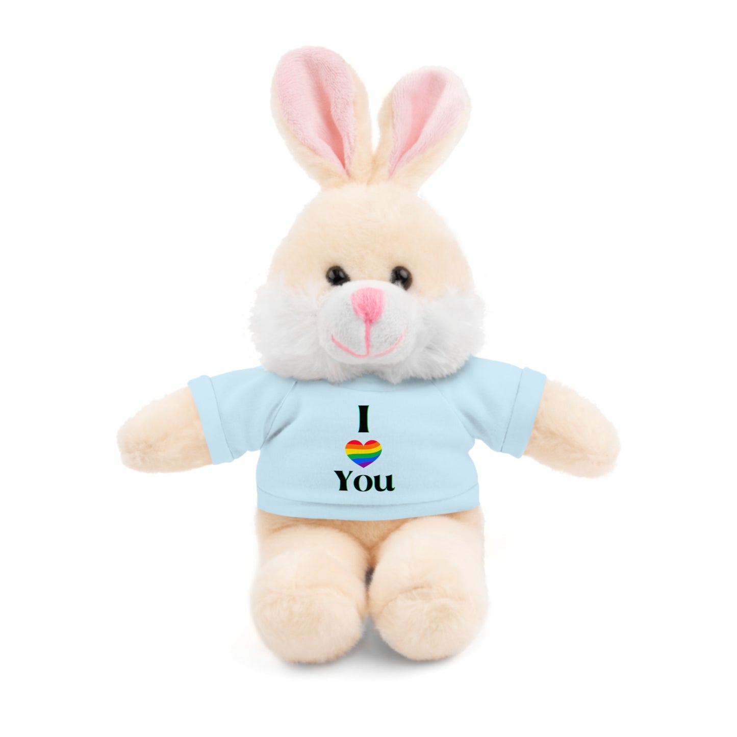 I Heart You Kids Cute Stuffed Animals with Tee; Panda, Sheep, Bunny, Lion, Jaguar, Teddy Bear