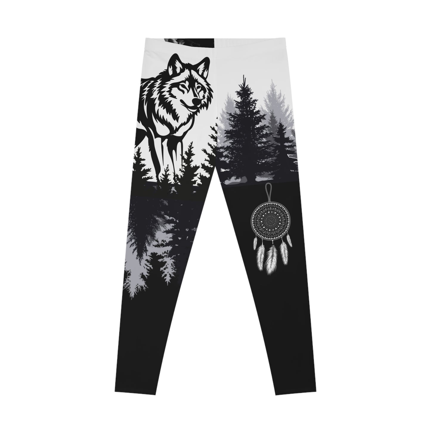 Mystic Wolf, Black Leggings