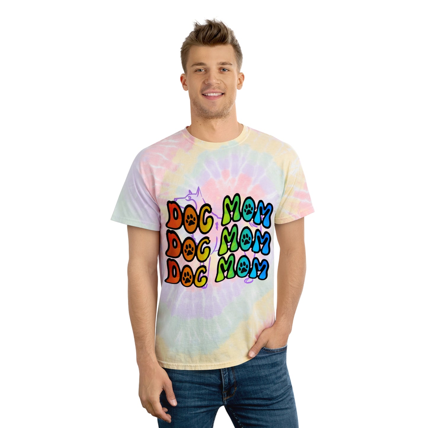 Dog Mom Tie-Dye Tee, Spiral