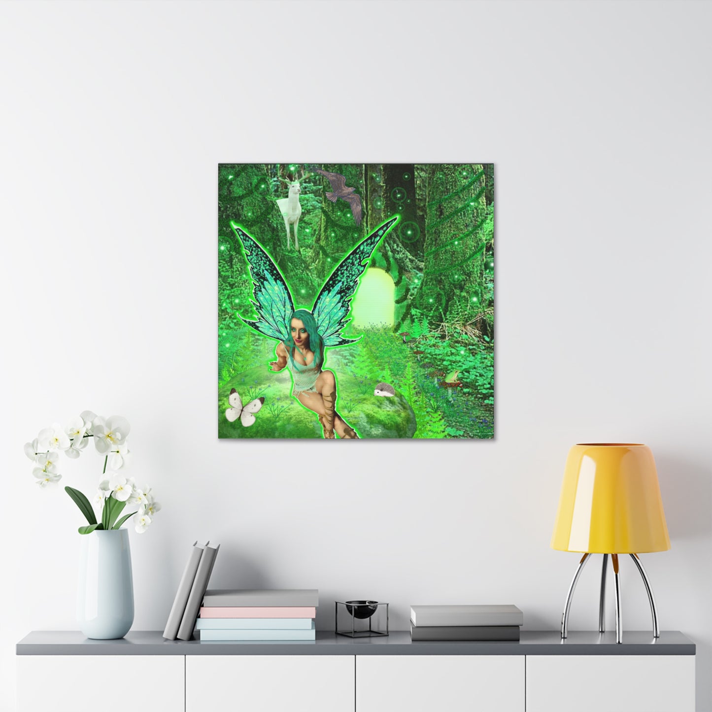 Mystic Forest Fairy Fantasy Art, Canvas Art, Wall Decor, Nature Lover Gift, Original Art, Unique Gift