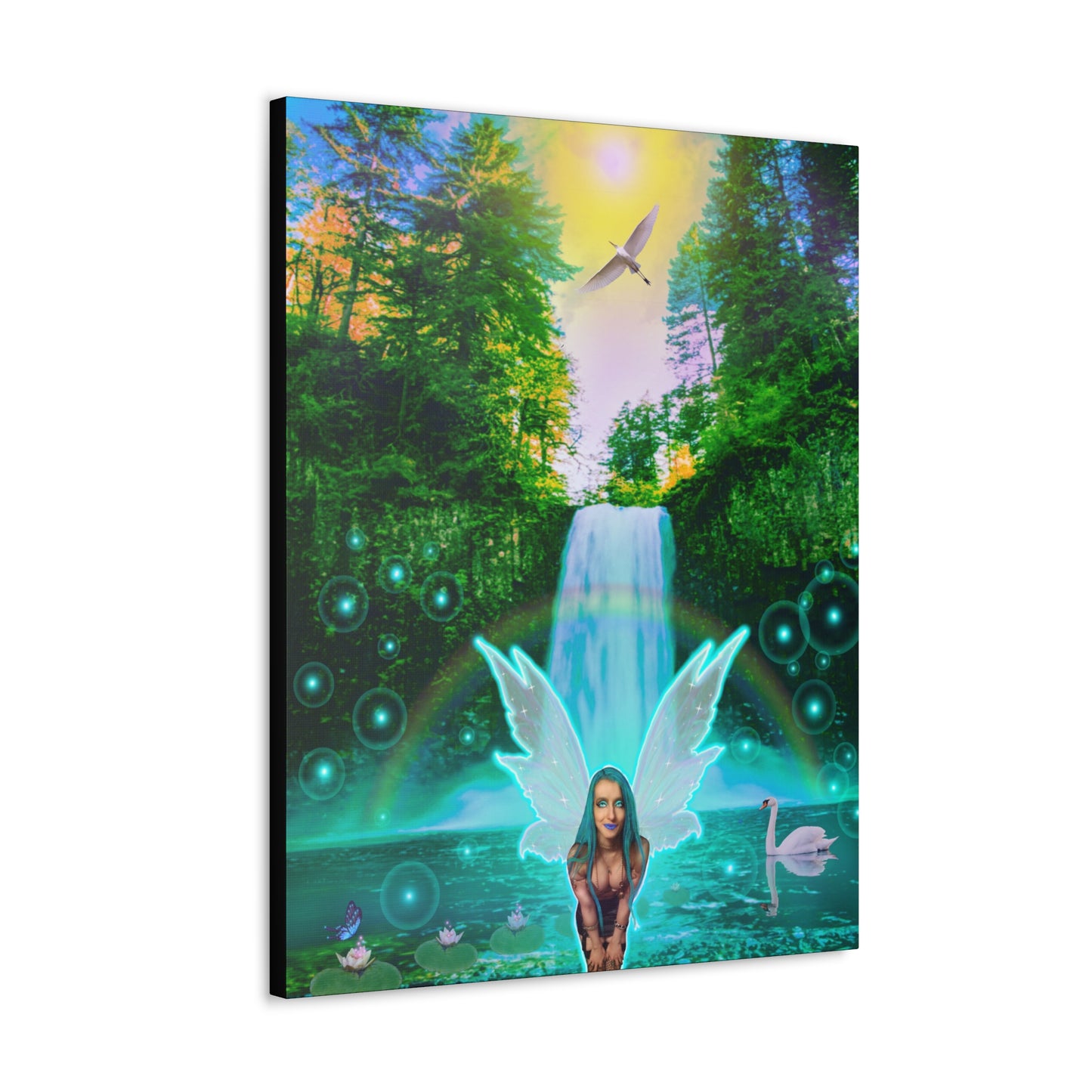 Mystic Water Fairy,  Canvas print, Wall Decor, Fantasy Art, Unique Gift, Original Art