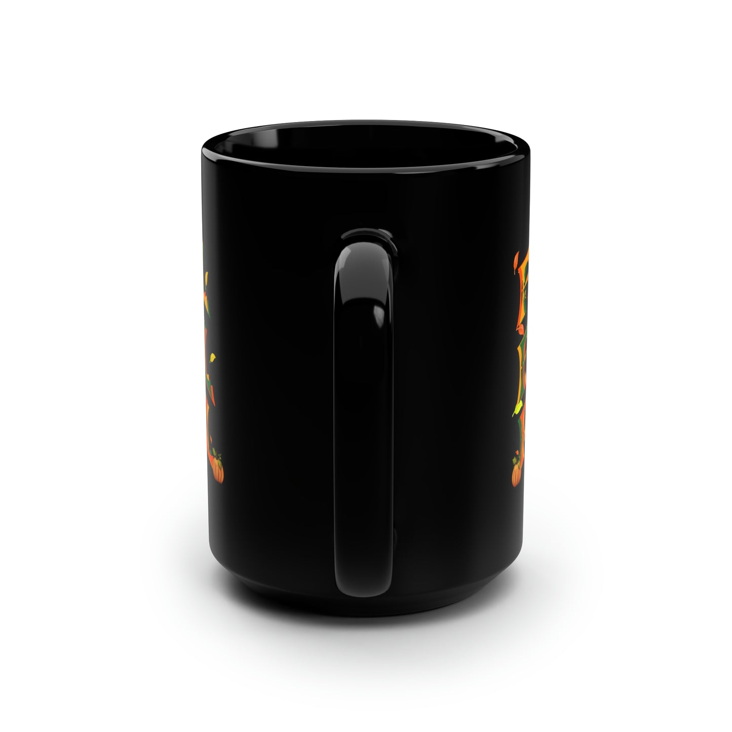 Fall Fall Fall Black Mug, 15oz