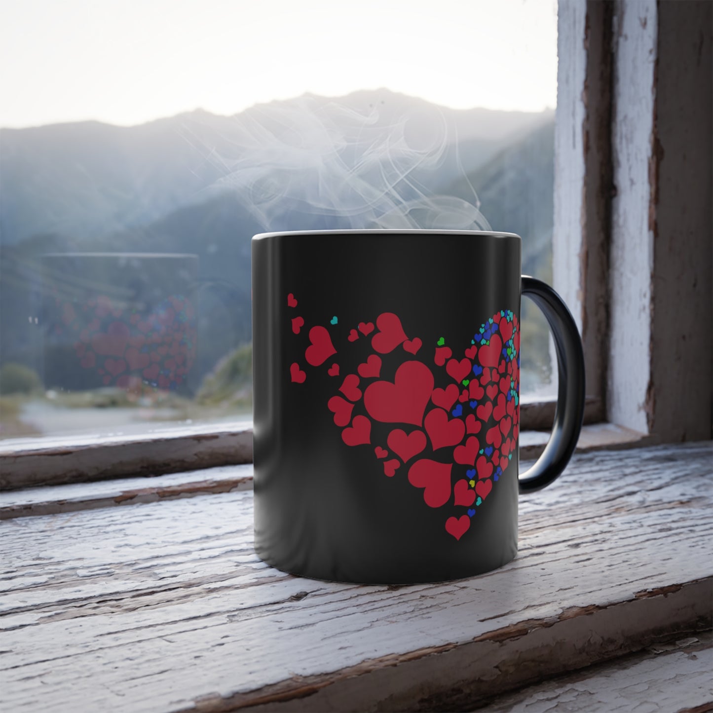 Hearts, Color Morphing Mug, 11oz, Valentines Day Gift, Gift For Her, Gift For Him