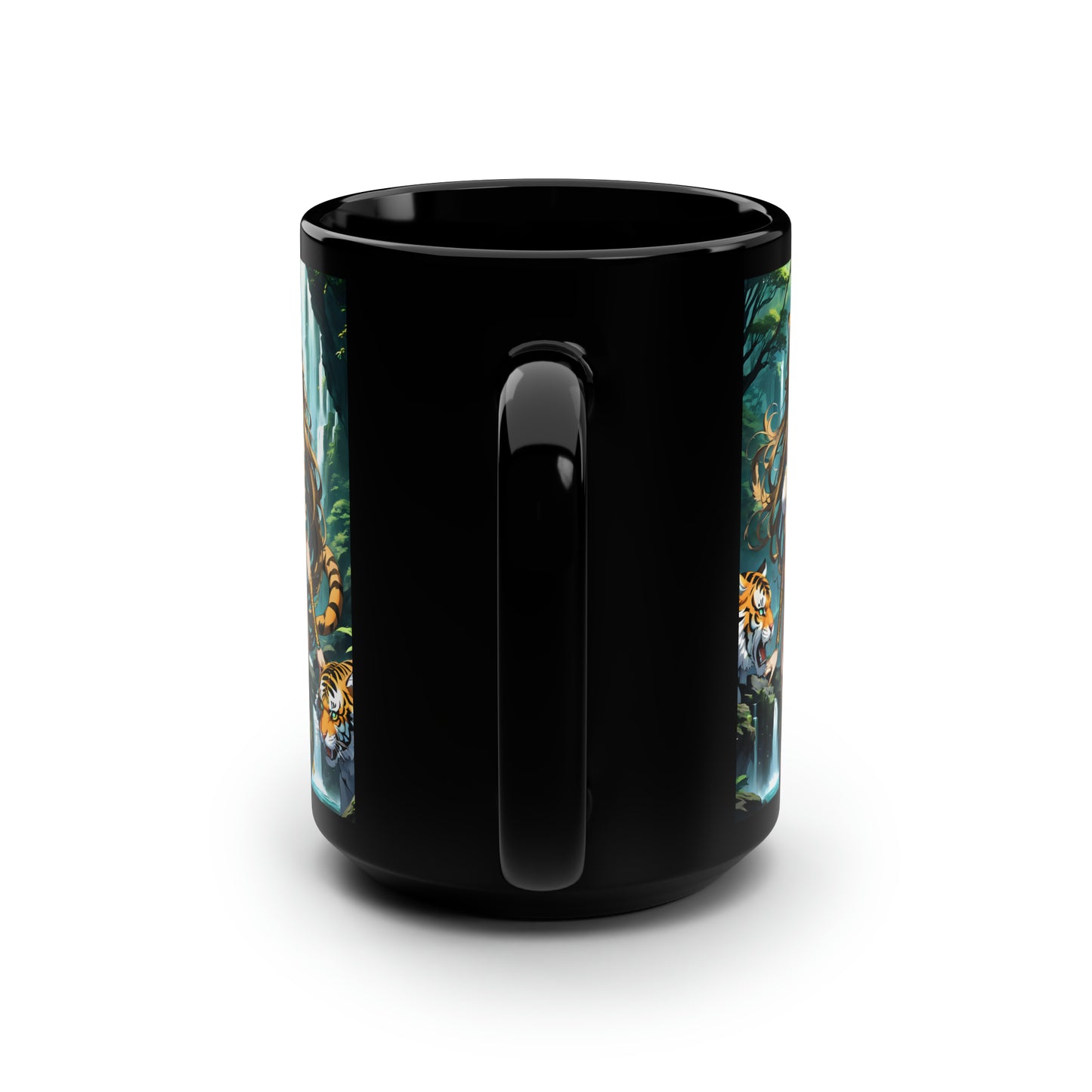 Jungle Tigress, Black Mug, 15oz