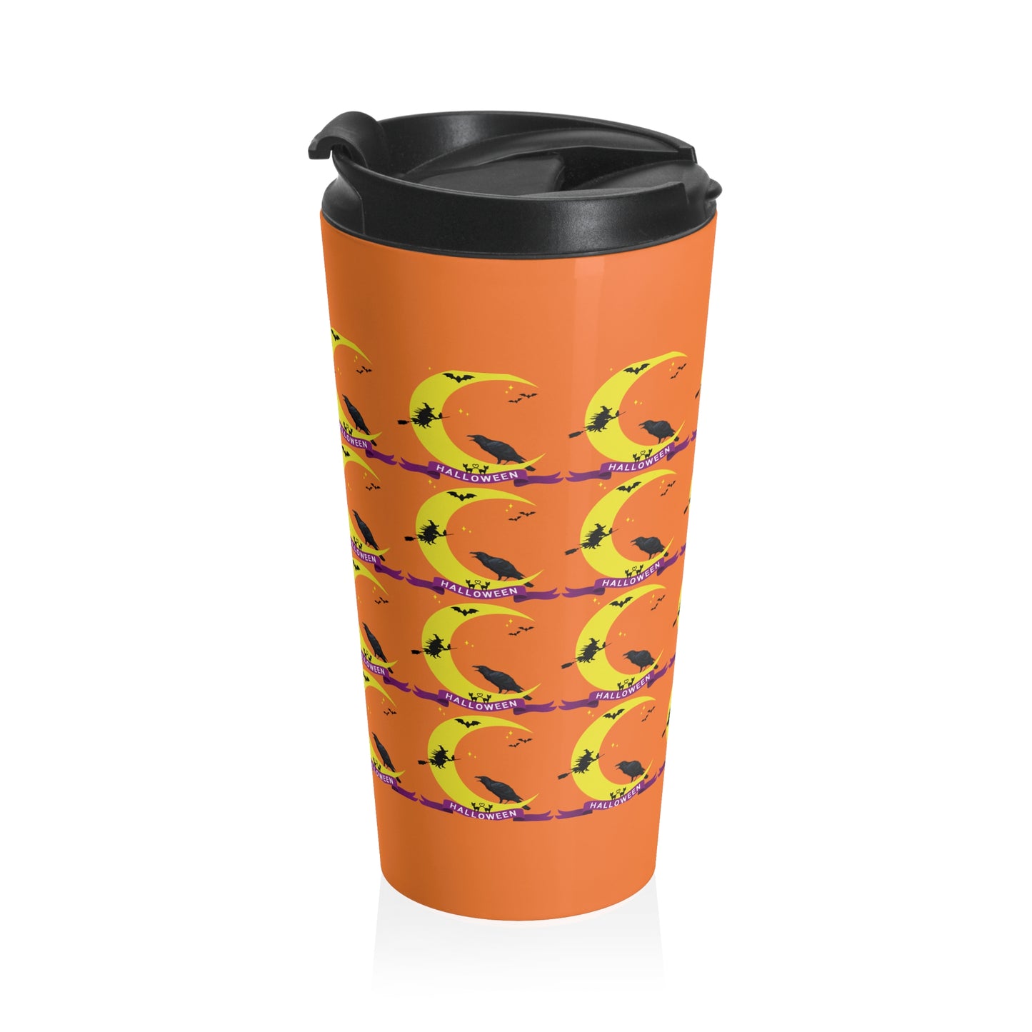 Stainless Steel Moon Raven Halloween Travel Mug with Insert