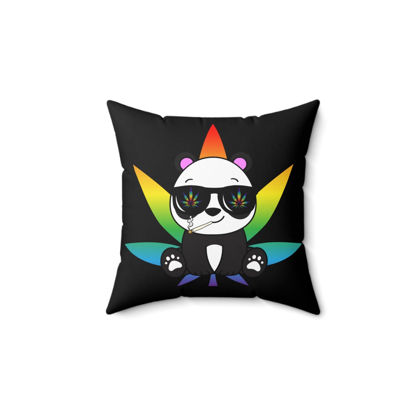 Peace Panda, 420 Themed, Spun Polyester Square Pillow