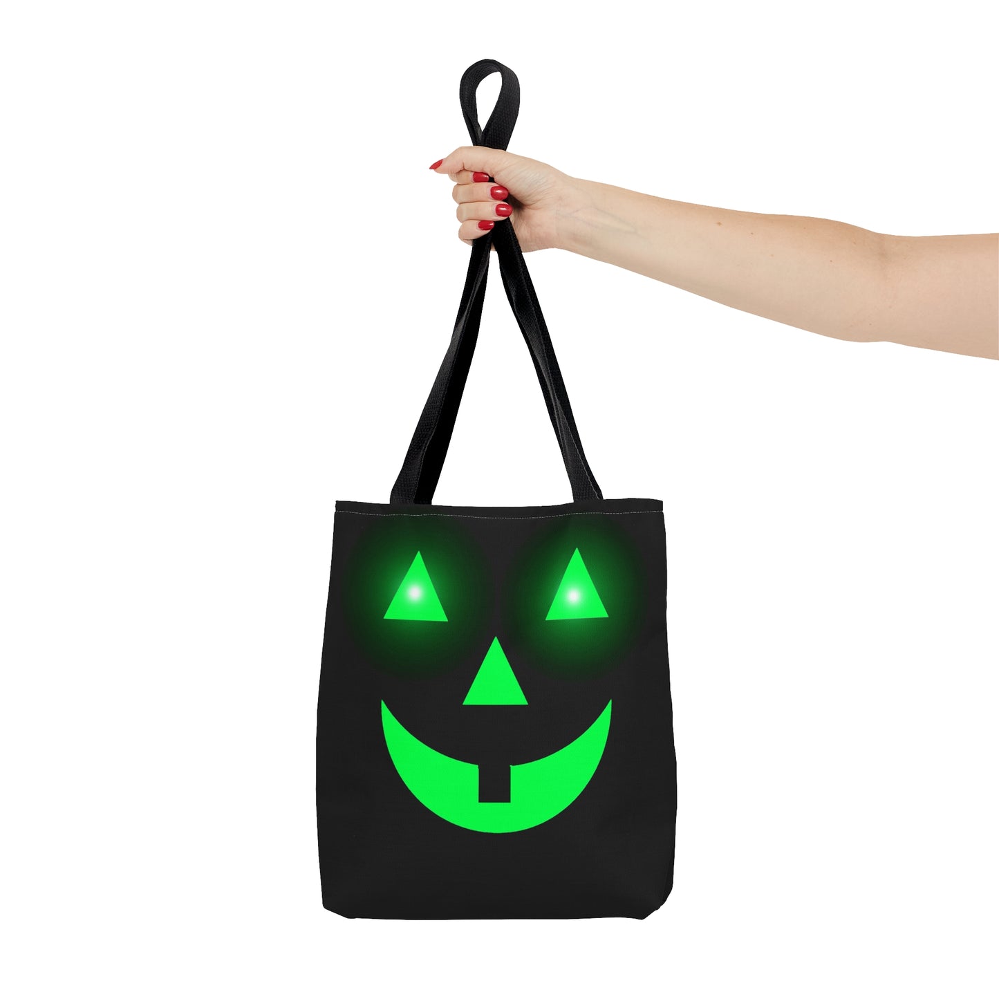 Glowing Pumpkin Face Halloween Candy Tote Bag