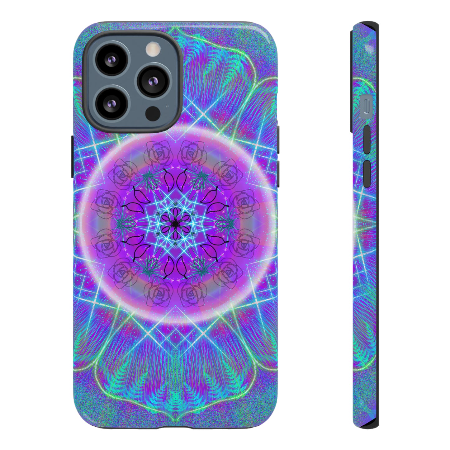 Psychedelic Mandala Protective Phone Case, Samsung, iPhone, Pixel, all sizes