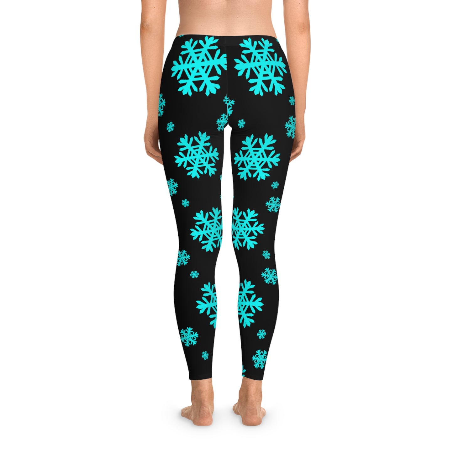 Snowflakes Christmas Stretchy Leggings