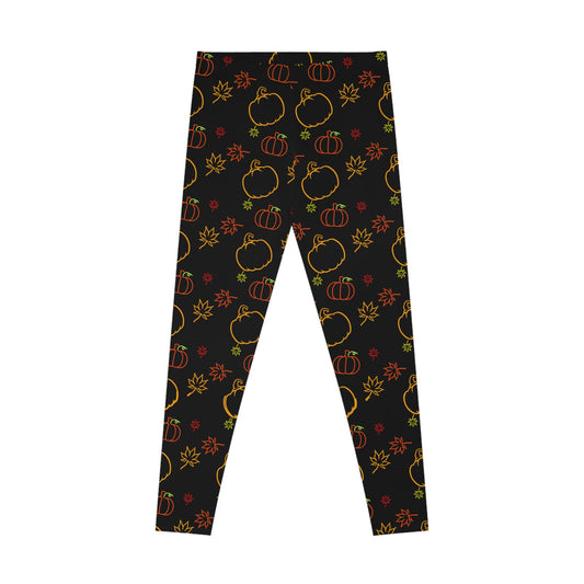 Cozy Autumn Stretchy Fall Leggings Black