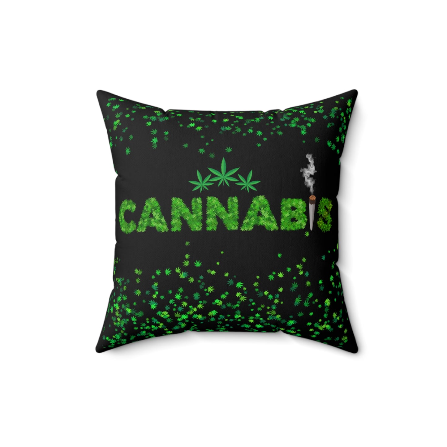 Cannabis Leaves, 420 Themed, Spun Polyester Square Pillow