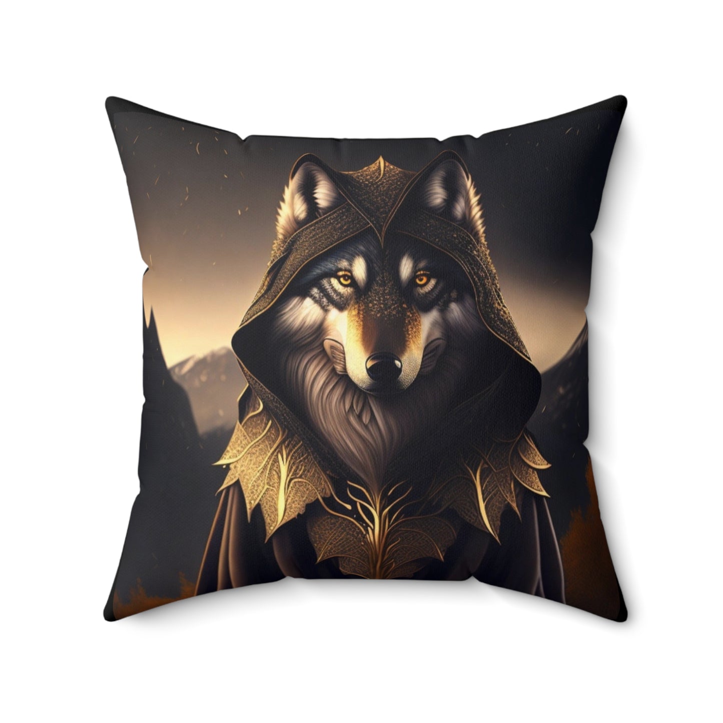 The Wolf Mage, Spun Polyester Square Pillow