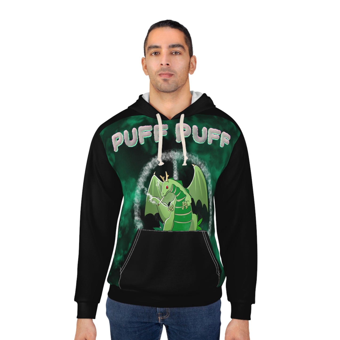 Puff Puff Smokin Dragon Pullover Hoodie (AOP)