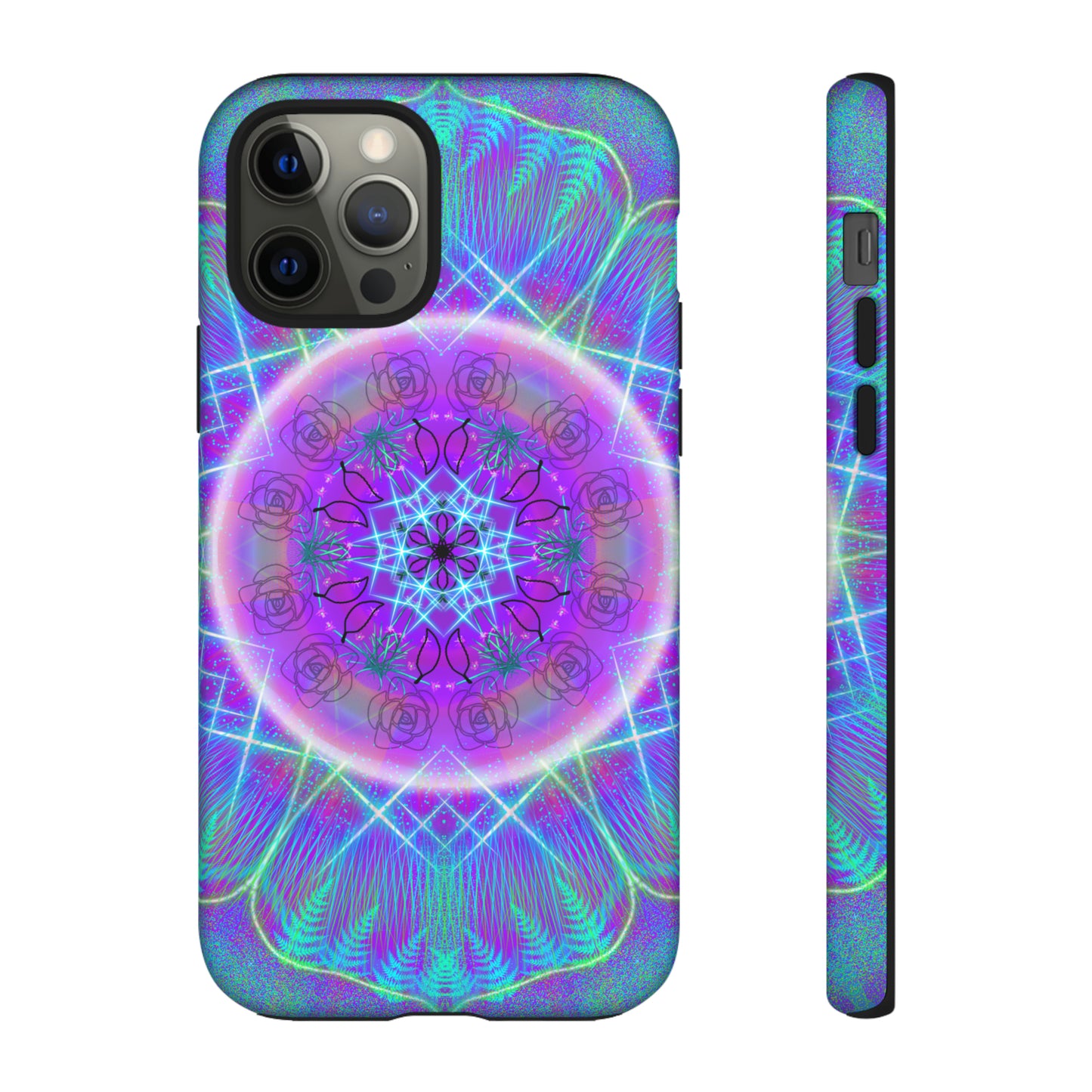 Psychedelic Mandala Protective Phone Case, Samsung, iPhone, Pixel, all sizes